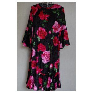 Lularoe Maurine Crushed Velvet floral dress